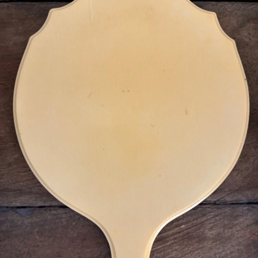 Vintage Fairfax French Ivory Color Art Deco Celluloid Vanity Hand Mirror
